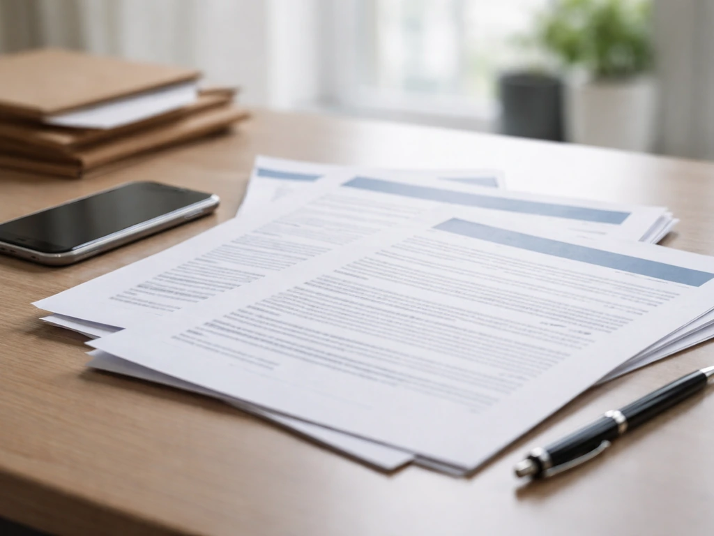 Close-up of a desk with UK company filing documents and a smartphone, suggesting evaluating public business records.