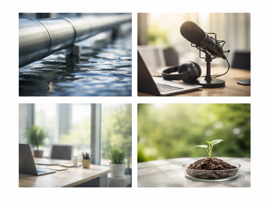 Minimal 2x2 photo collage of four business-themed tiles suggesting board/portfolio involvement.