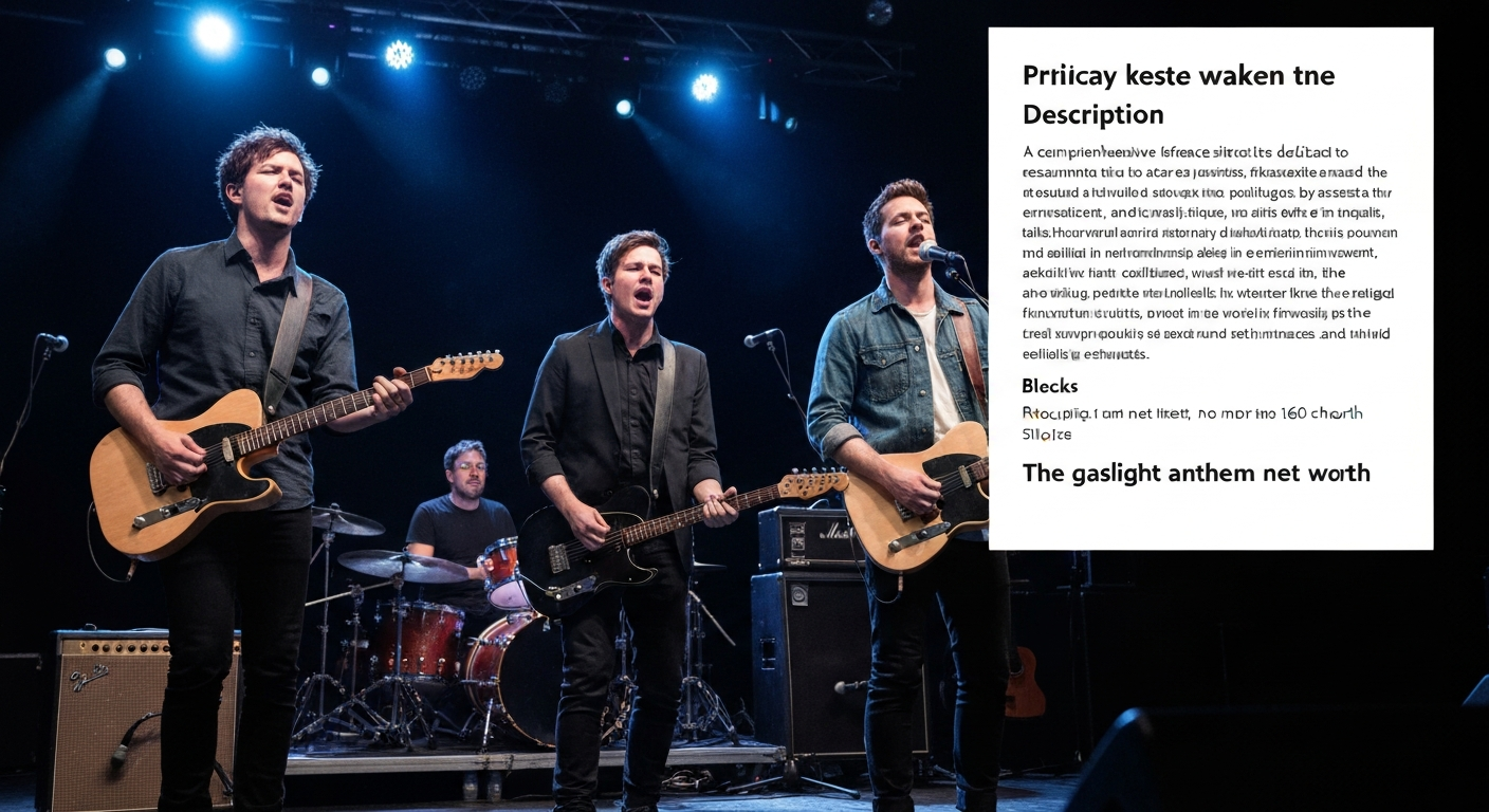 The Gaslight Anthem group photo (four members) on stage