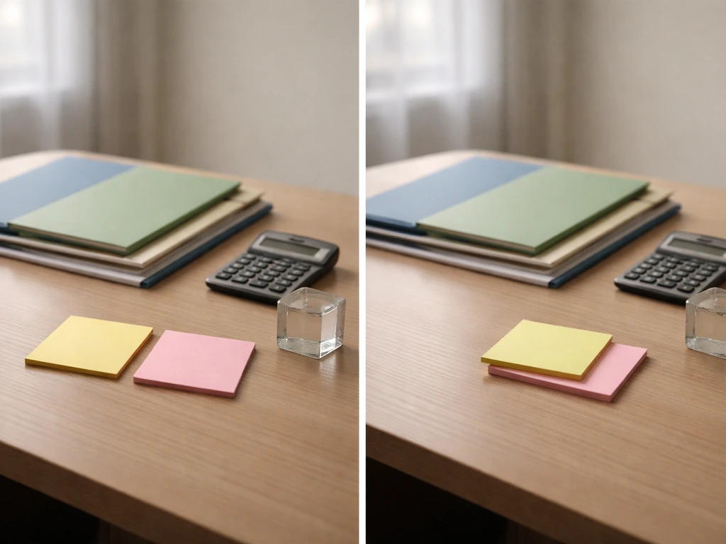 Minimal office desk scene with calculator and folders, symbolic of changing assumptions in net worth estimates.